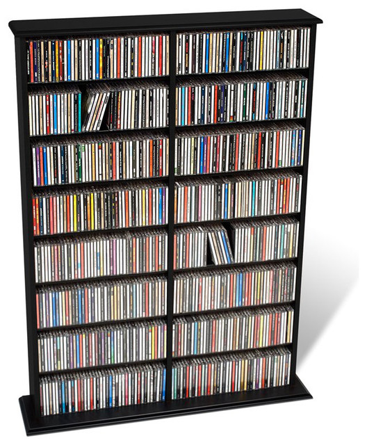 Prepac 51" Double CD DVD Wall Media Storage Rack in Black