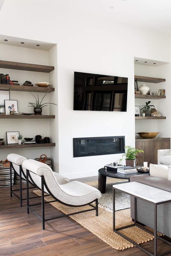 Inspiration for a modern family room remodel in Sacramento