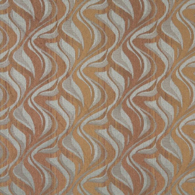Brown And Blue Abstract Flame Chenille Upholstery Fabric By The Yard ...