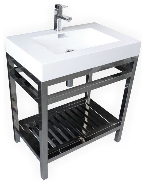 Cisco Stainless Steel Console With Acrylic Sink Industrial Bathroom