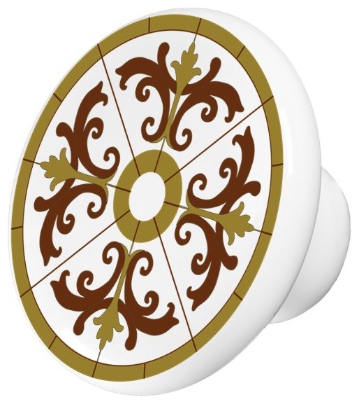 Vintage Mosaic Circle 3 Ceramic Drawer Knob Mediterranean