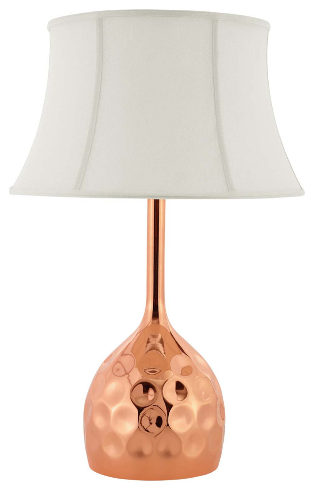 Dimple Rose Gold Table Lamp Transitional Table Lamps by First of
