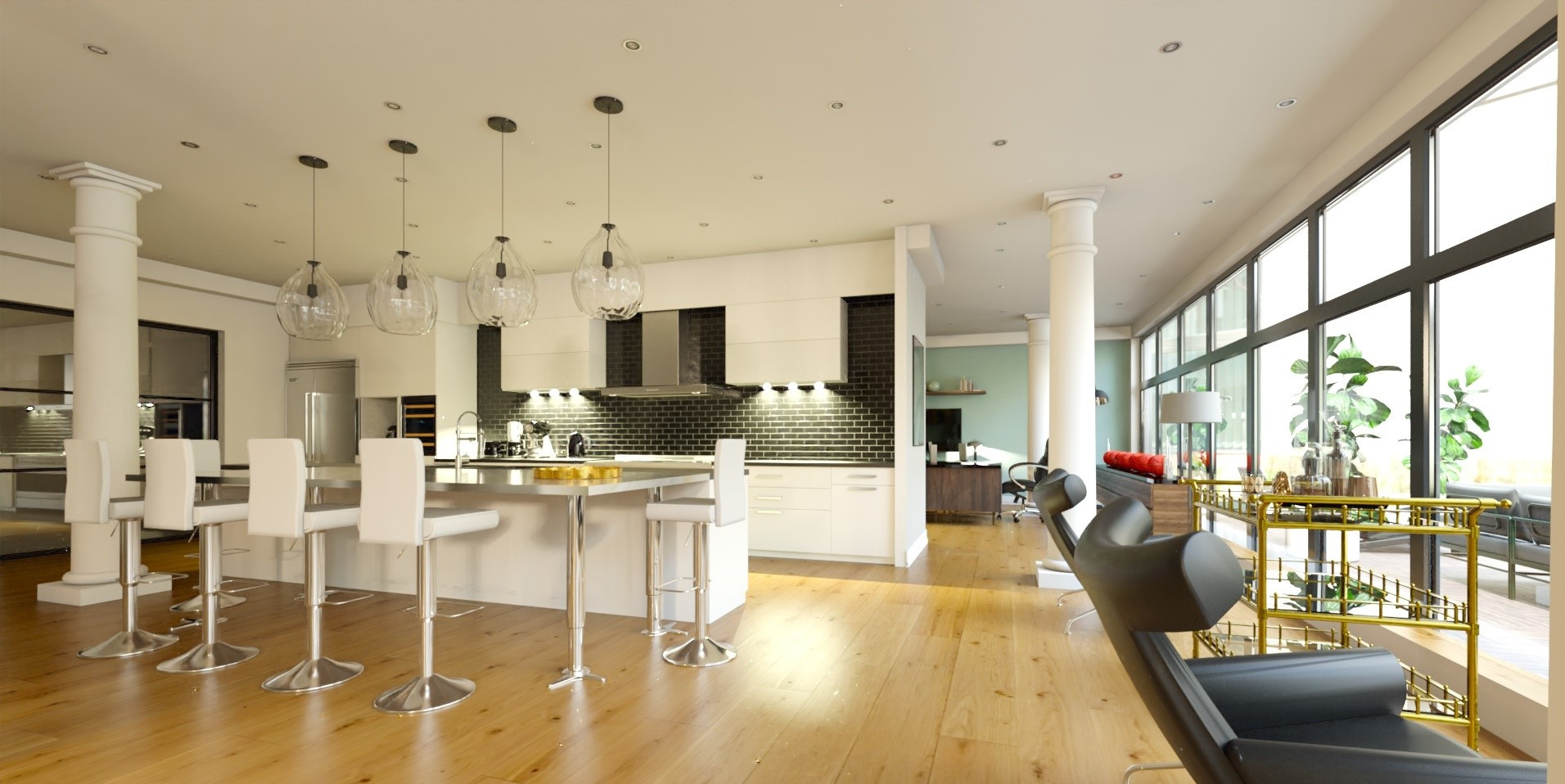 Loft dans un immeuble d'affaires réhabilité.