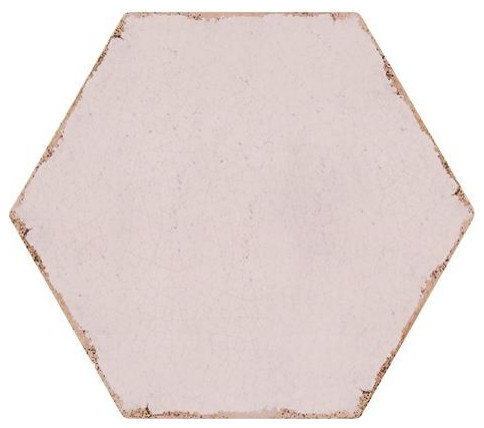 Annie Selke Farmhouse Hex Soft Pink Porcelain Wall and Floor Tile 8 x 8 in.