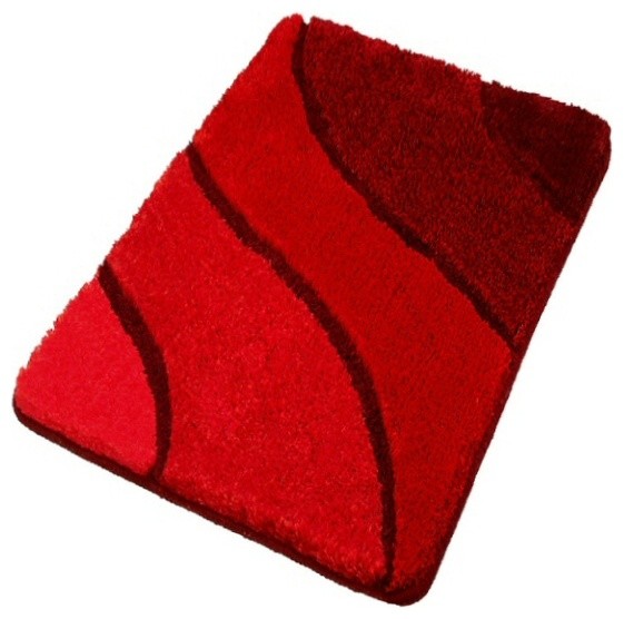 Plush Washable Red Bathroom Rugs, Small