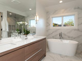 Transitional Bathroom by Young & Borlik Architects, inc.