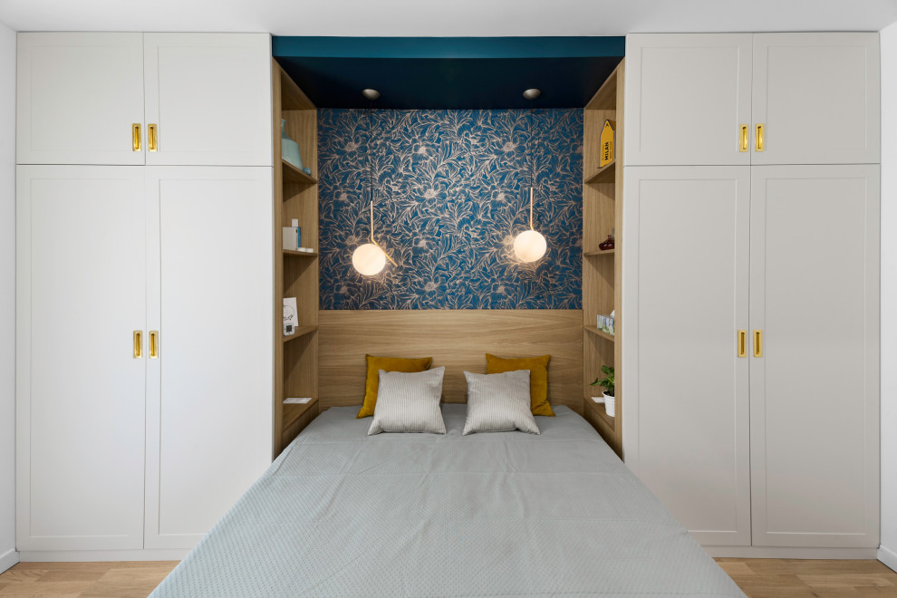 パリにある北欧スタイルのおしゃれな寝室