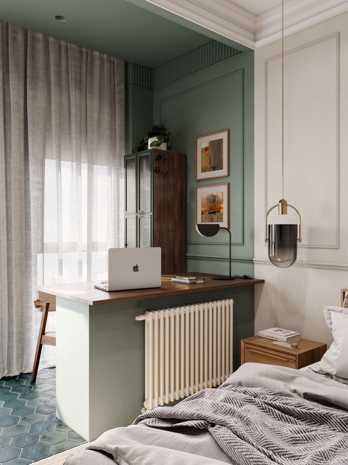 Спальня с яркими акцентами в ЖК Соло