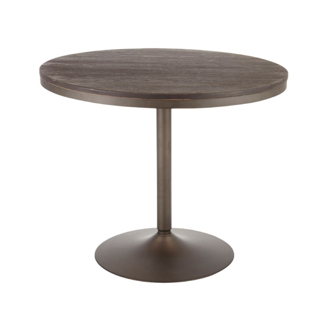 Dakota Dining Table Antique Metal Espresso Bamboo