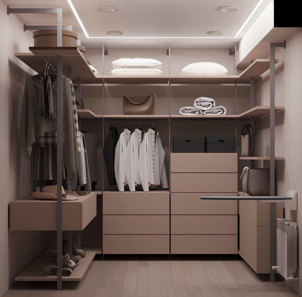 Спальня с гардеробом в современном стиле