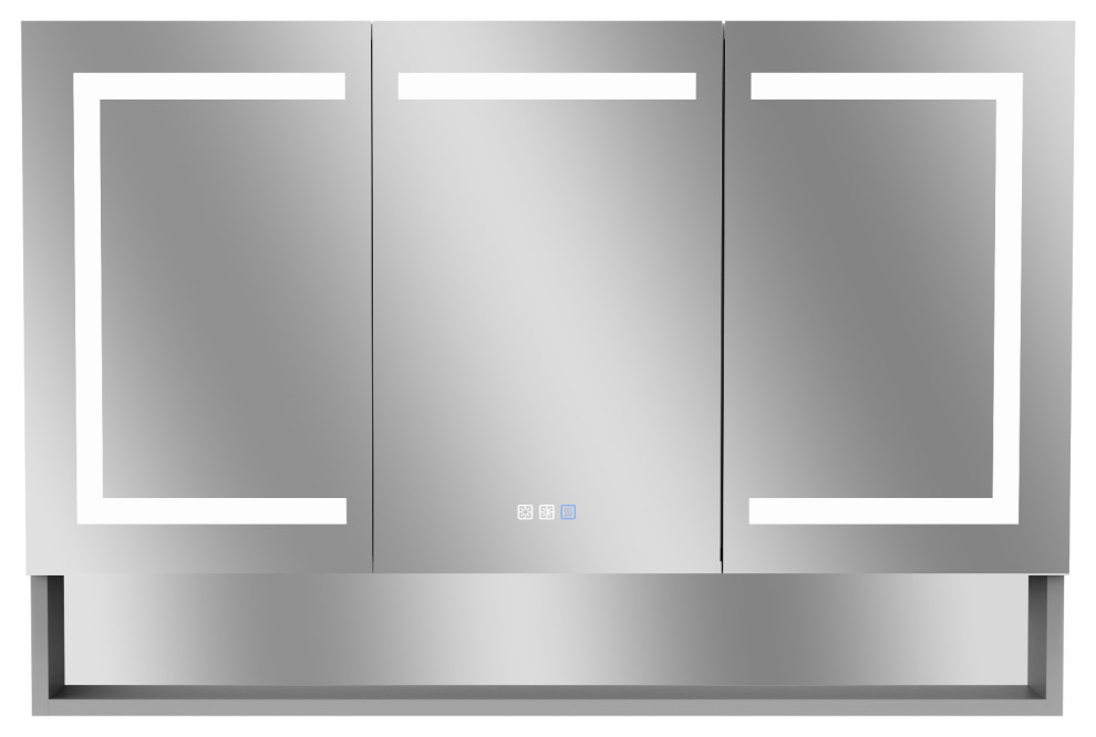 Modern LED Triple Doors Mirror Medicine With 3Touch Switches