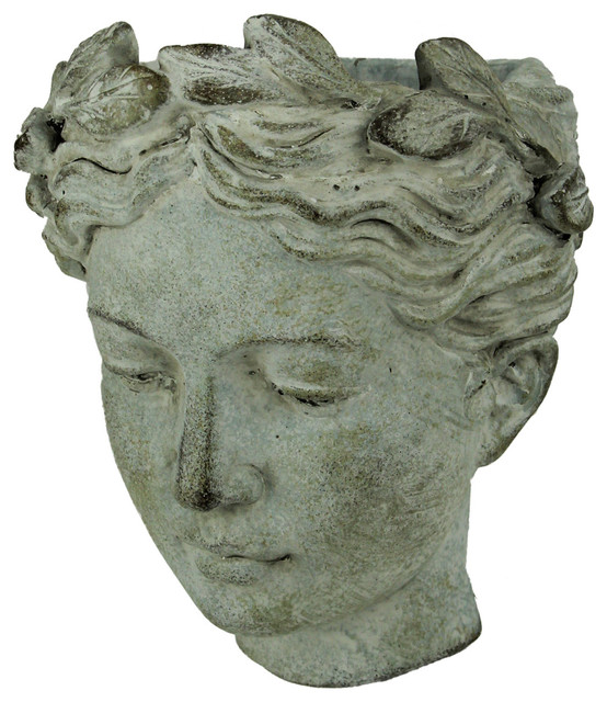 Hand Painted Ceramic Lady Head  Bust Planter Vintage