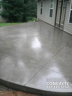 gray concrete patio with diamond pattern - traditional