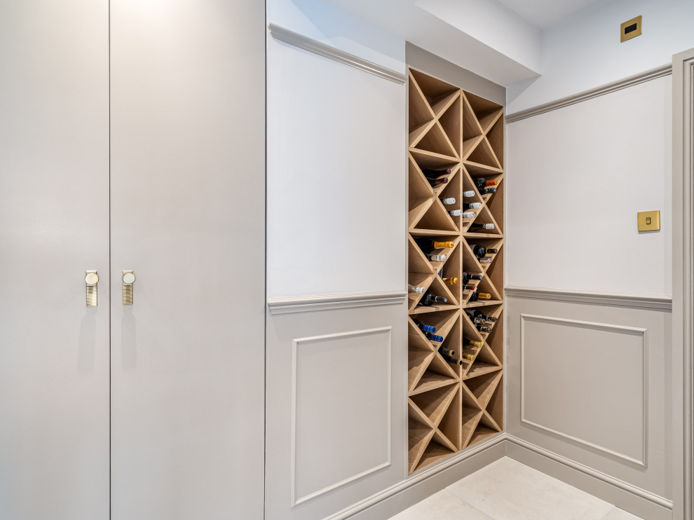 Design ideas for a contemporary wine cellar in Berkshire.