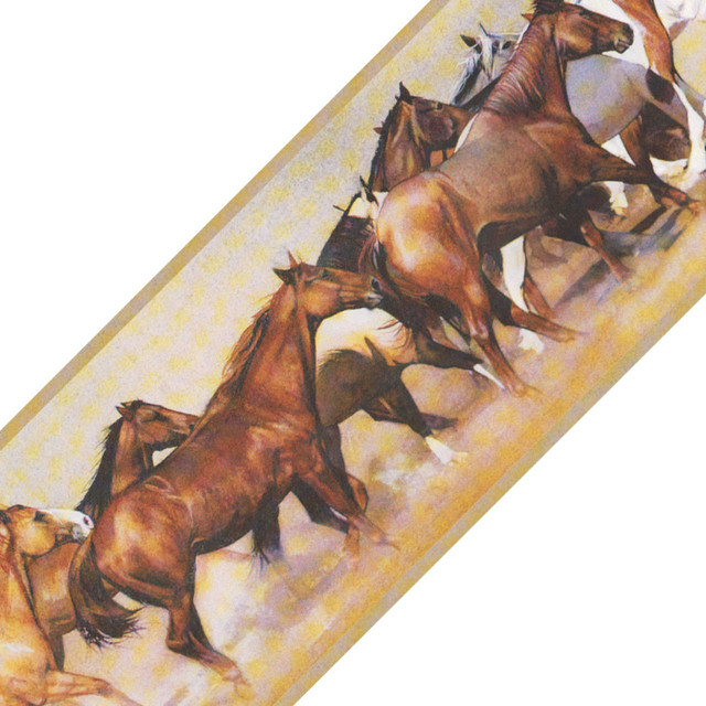 Horses Running Free Prepasted Wall Border Roll