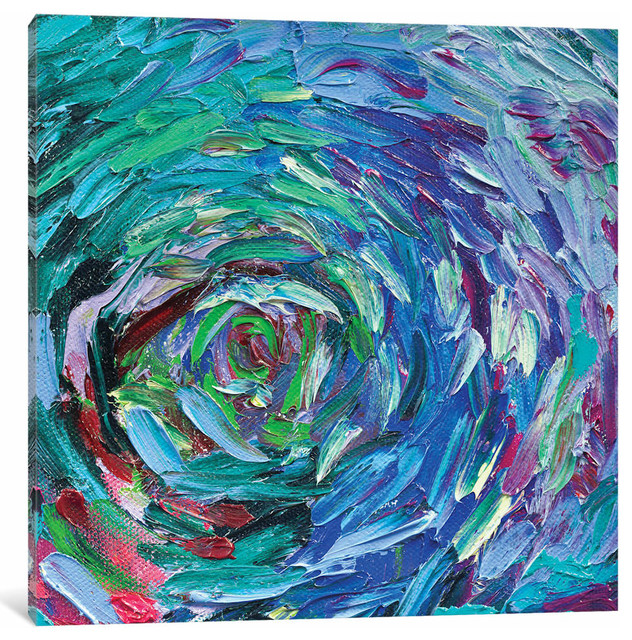 Indigo Batik I by Wild Apple Abstract Contemporary Blue Print Poster 12x12