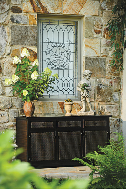 Resin Wicker Outdoor Buffet With Storage Traditional