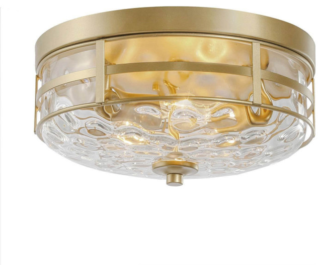 3-Light Flush Mount Ceiling Light, Gold - Transitional - Flush-mount ...