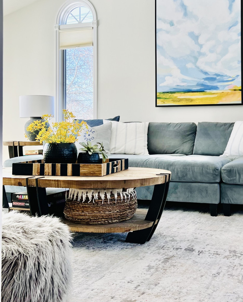 Living room with oversized art