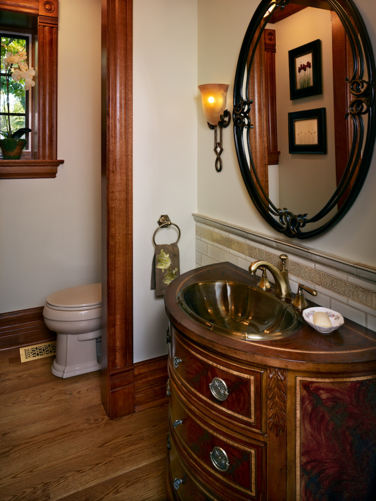 Design ideas for a traditional powder room in Denver.