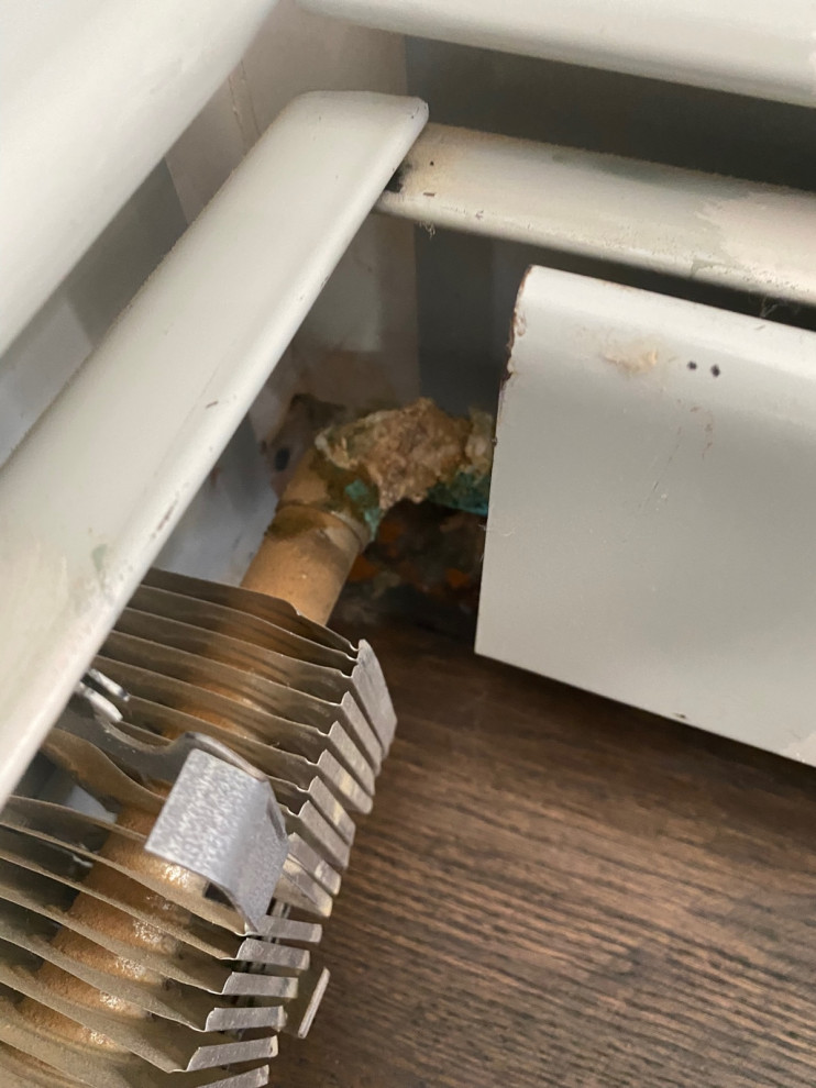 what causes hot water baseboard heat pipes to corrode?