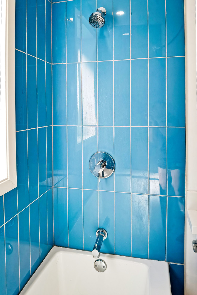 Blue Hexagon Bathroom