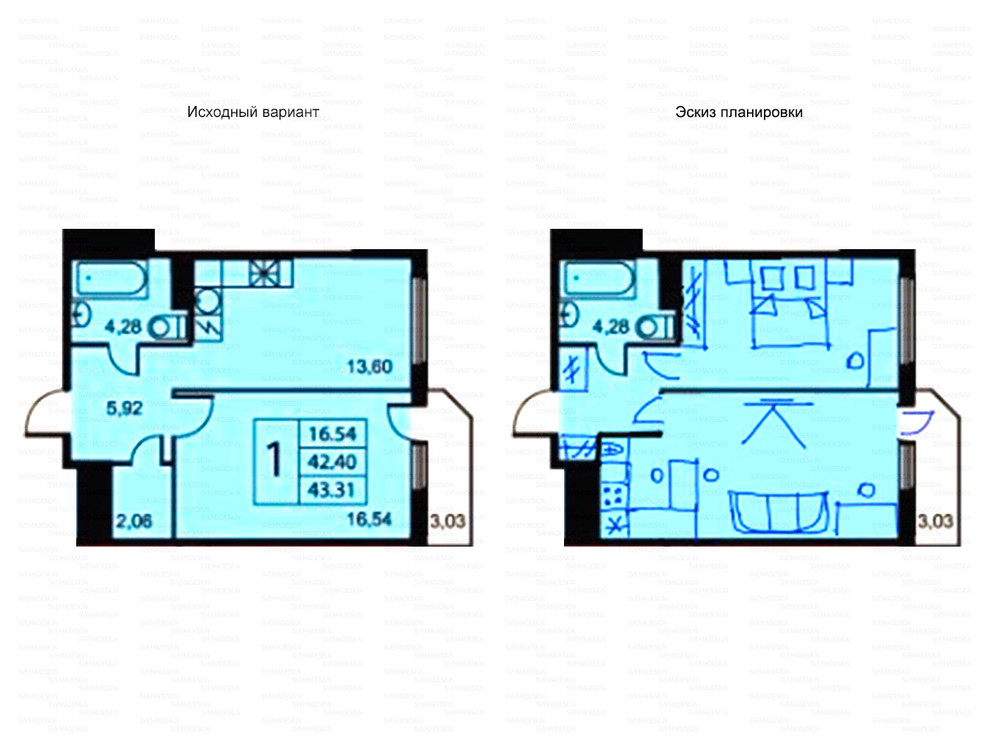 Идеи перепланировки для однокомнатных квартир