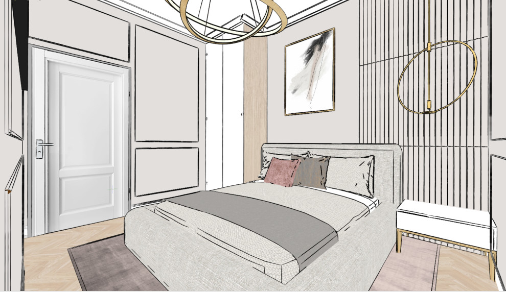 Скетчи квартиры в неоклассическом стиле