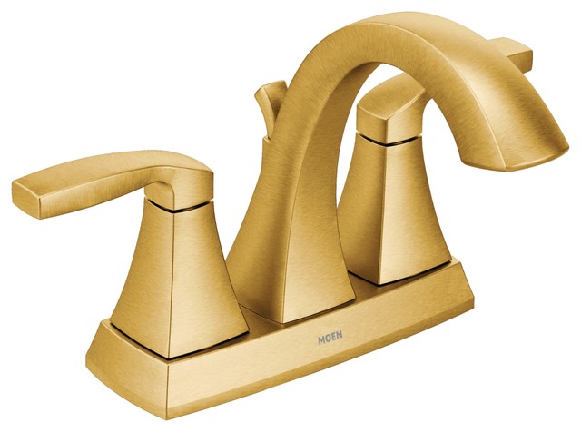 Moen Voss Brushed Gold Two Handle Bathroom Faucet Transitional Bathroom Sink Faucets By The Stock Market