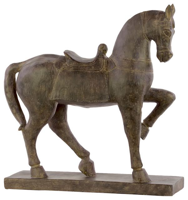 Urban Trends Collection Resin Horse With Saddle Figurine - Decorative ...