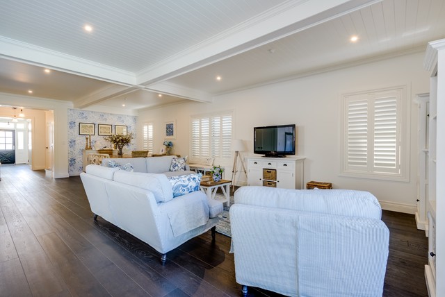 Hamptons Casuarina maritim-vardagsrum