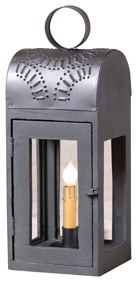 Canopy punch Tin Candle Holder in Smokey Black New