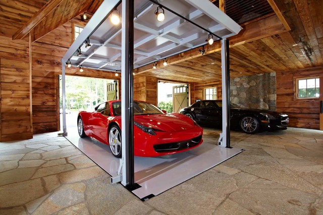 ultimate man cave and sports car showcase - traditional