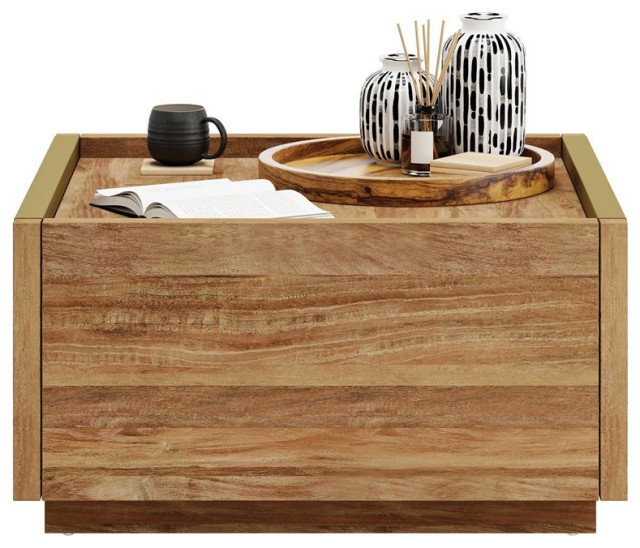 Sauder Manhattan Gate Engineered Wood Coffee Table in Sindoori Mango/Natural