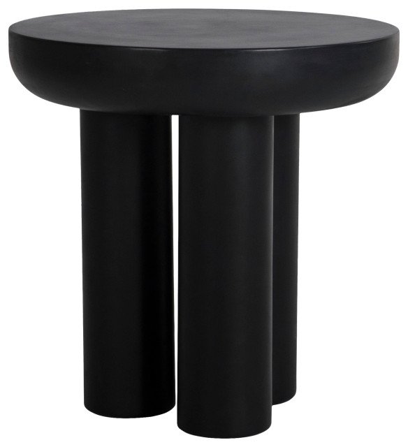 Rocca Black Concrete Top Side Table, 19.75W x 19.75D x 19.75H ...