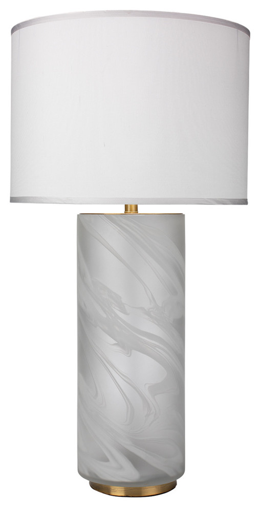 Jamie Young Streamer Table Lamp, Large in White Swirl Glass