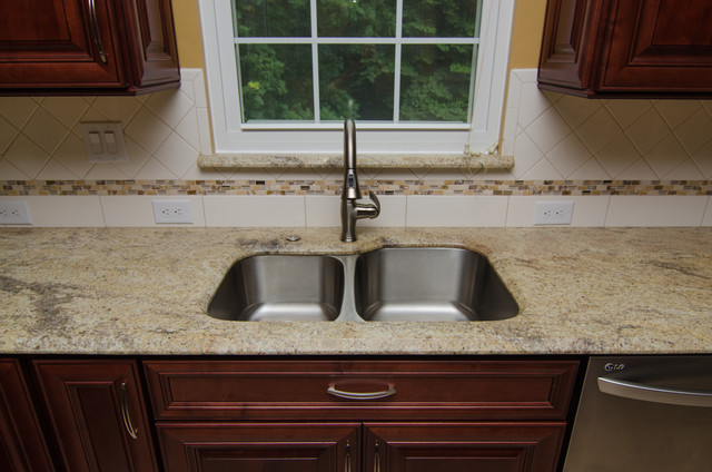 Golden Ivory Granite with Cherry Cabinets - Traditional ...