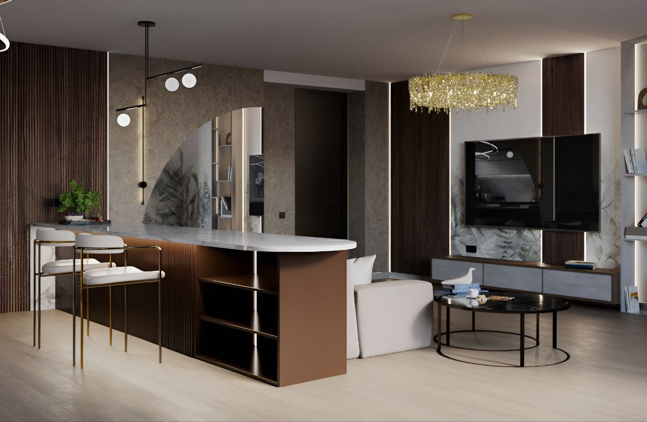 Квартира свободной планировки с двумя Эркерами