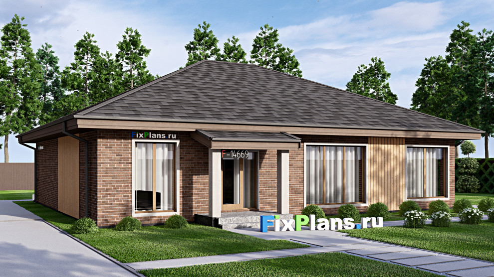 Проект одноэтажного дома 15х16м S305м2 F-14669