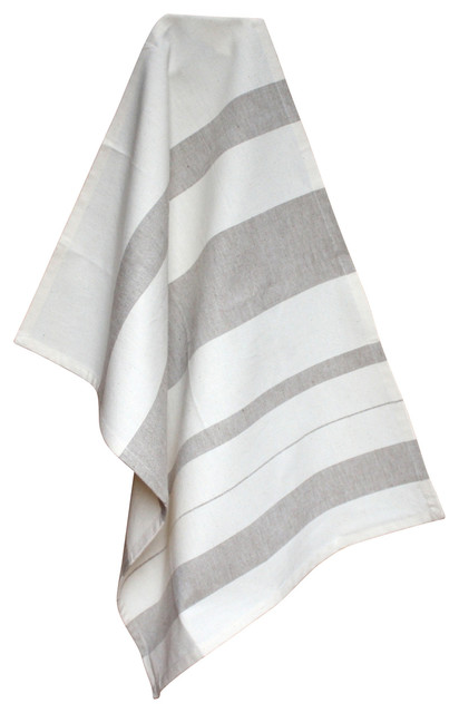 100% Cotton Kitchen Towel, Light Gray, Cream - Dish Towels - by ...