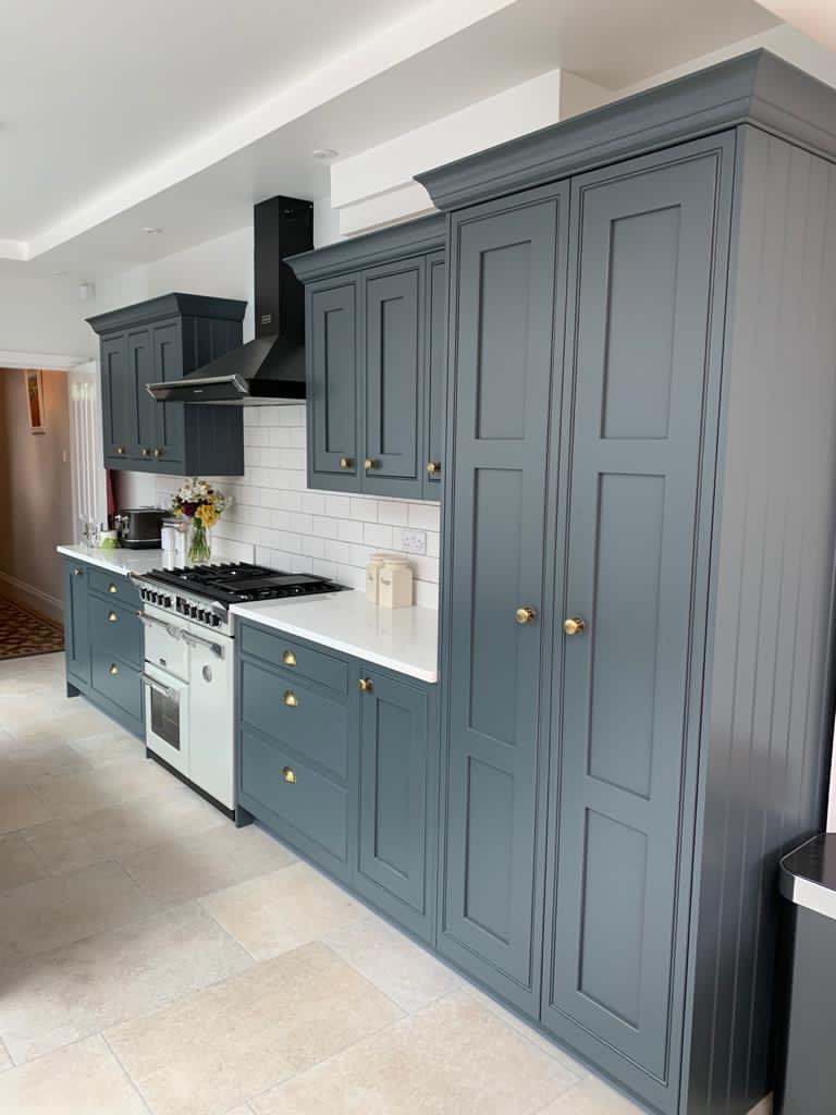 Blue (Old Navy) Burbidge with Grey (Gravel) In-frame Fridge Freezer.