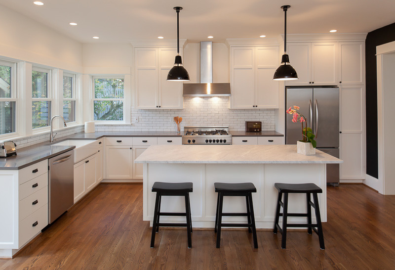 Transitional kitchen photo in Denver