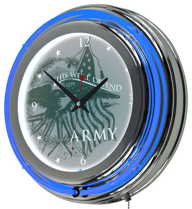 U.S Army This We'll Defend Neon Clock - 14 inch Diameter