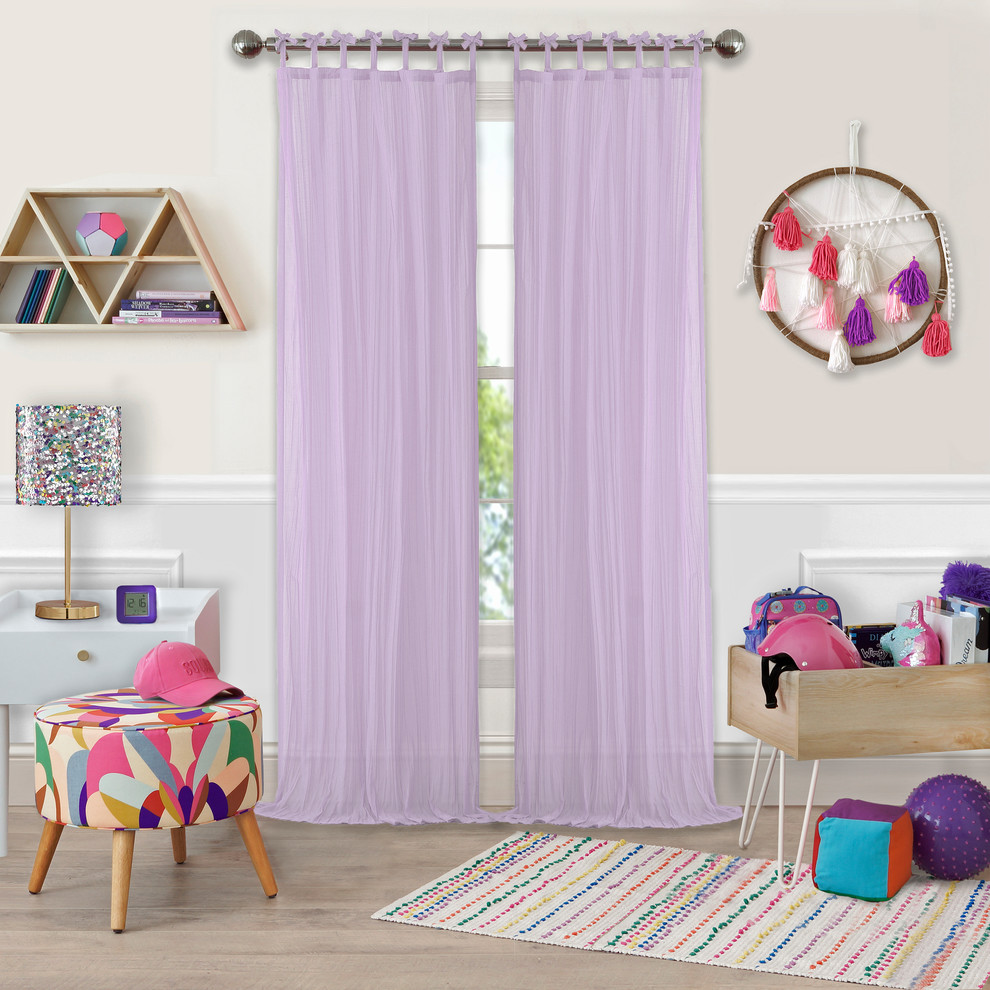 Greta Sheer Single Window Curtain, Lilac, 50"x108"