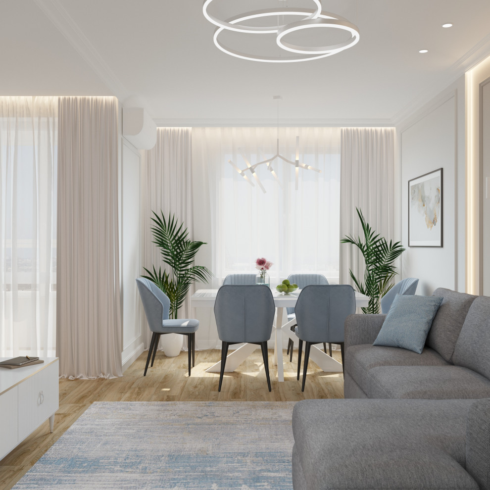 Квартира на Взлетной - гостиная-кухня