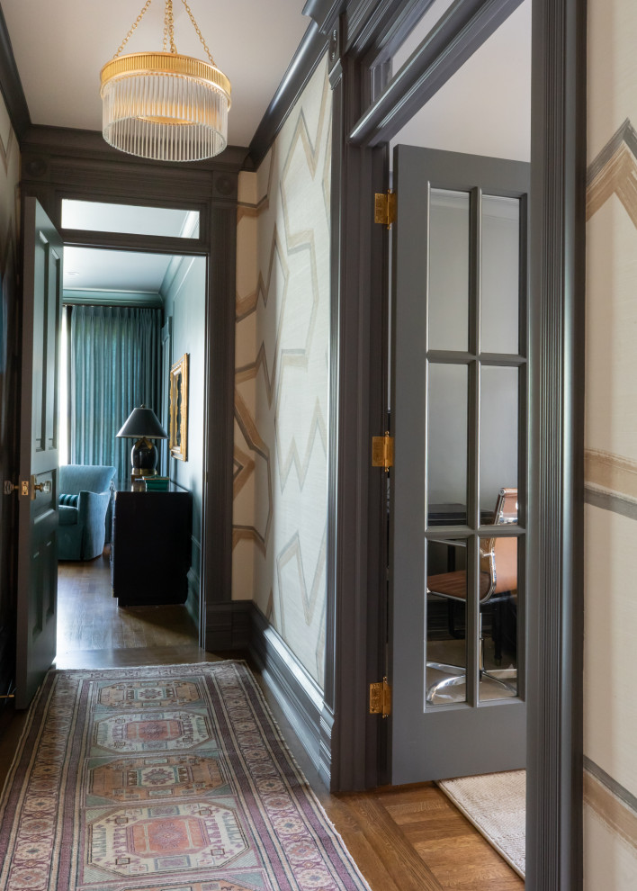 Example of a transitional hallway design in Chicago