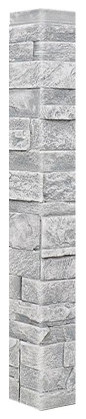 Faux Stone Wall Panel - DURANGO, Grey, 48in Outside Corner