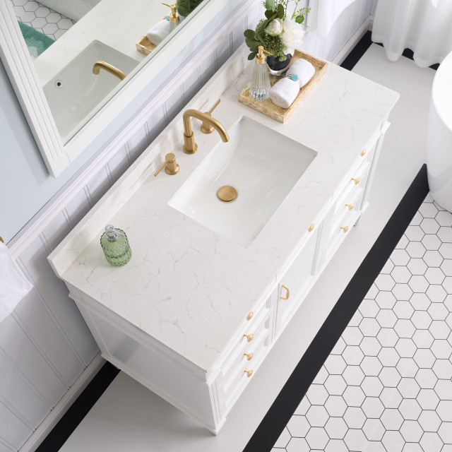 Elisa Freestanding Bath Vanity, Quartz Top, 48" - Transitional ...