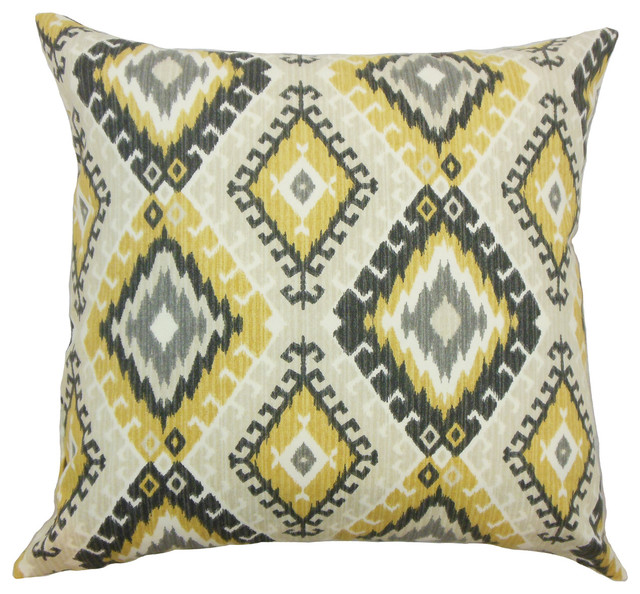 Jinja Geometric Bedding Sham Black, Euro - Southwestern - Pillowcases And Shams - by The Pillow ...