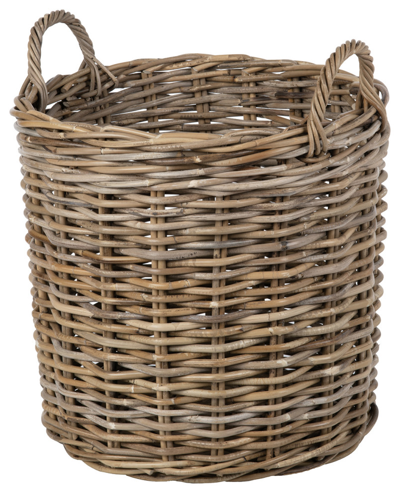 Nusa Round Kobo Basket, Gray-Brown, Large